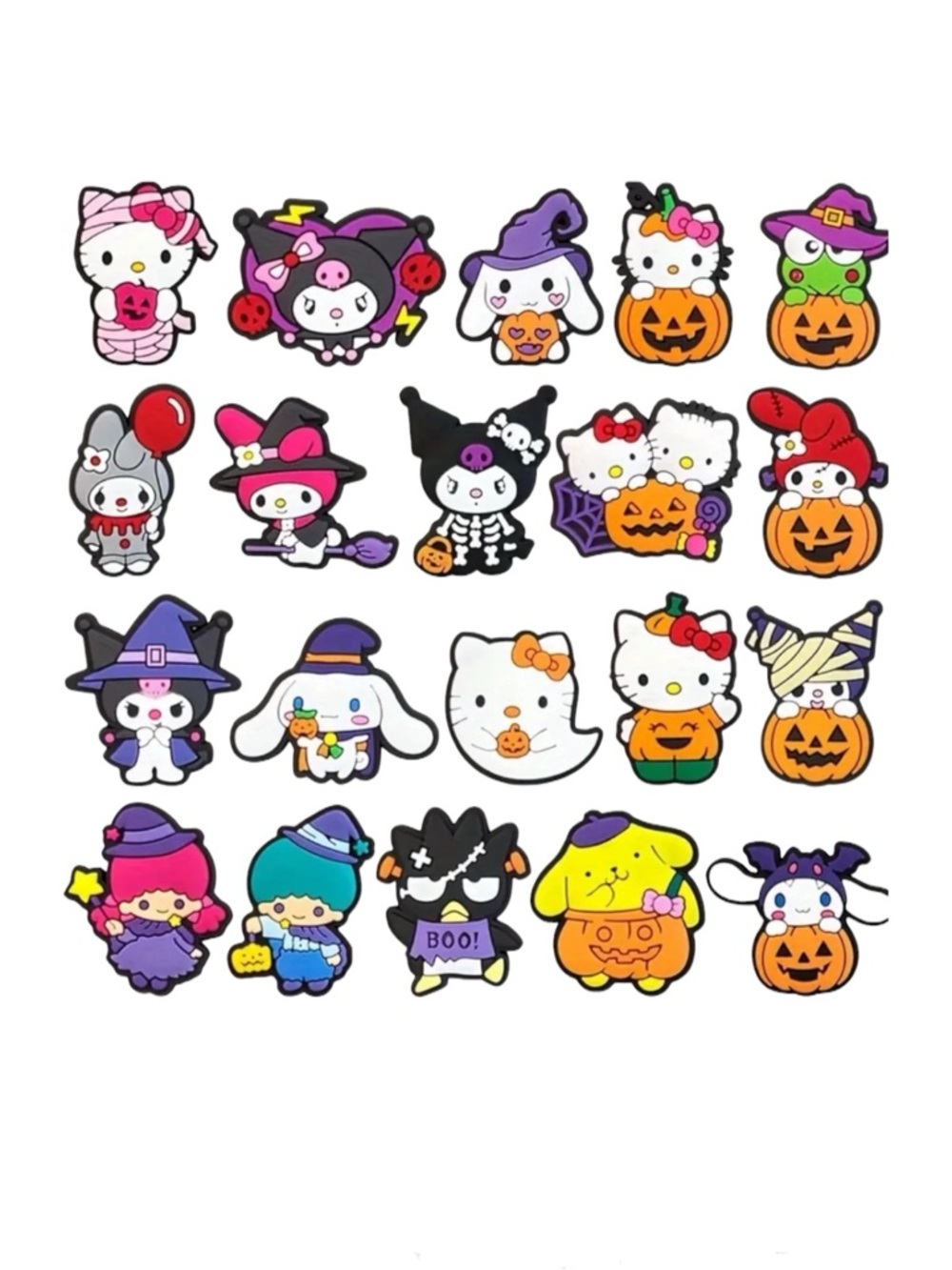 🆕 20pcs Hello Kitty Halloween Shoe Charms Set Anime Decorations For Crocs